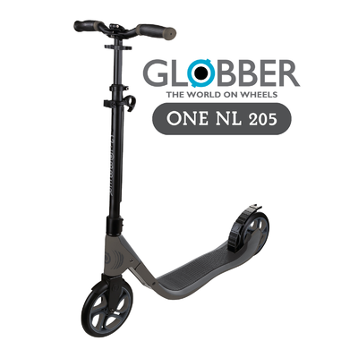 Globber One NL 205 Scooter - Black/Charcoal Grey