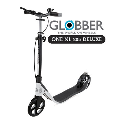 Globber One NL 205 Scooter - Deluxe White/Grey