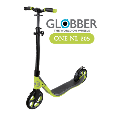 Globber One NL 205 Scooter - Lime Green/Grey