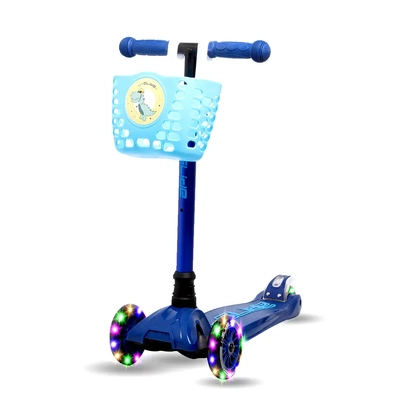 i-Glide 3 Wheel Scooter with Dinosaur Head - Blue