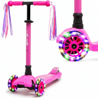 i-Glide 3 Wheel Scooter with Ribbons - Hot Pink