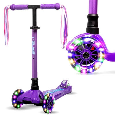 i-Glide 3 Wheel Scooter with Ribbons - Purple
