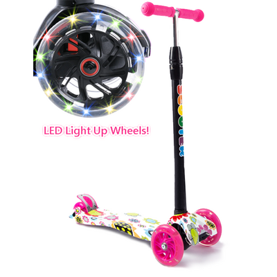 Scooter Crew 3 Wheel Scooter with LED Light Wheels - Pretty Pink