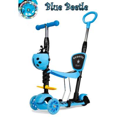 3 Wheel MULTI Scooter with LED Light Wheels - Blue Beetle