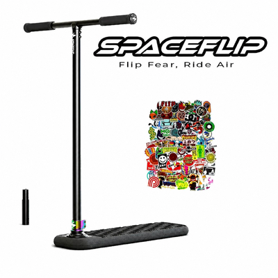 SpaceFlip MaxFlex Pro Trampoline Scooter - Black/Oil Slick