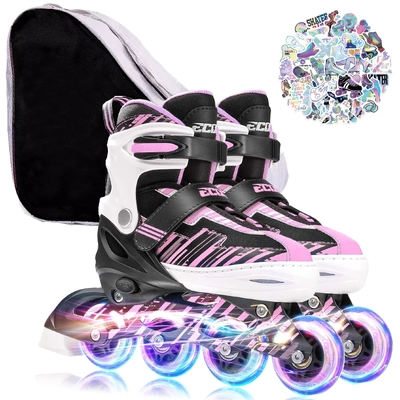 Thumbnail of Ecoo Inline LED Skates - Pink Medium 20cm-22cm