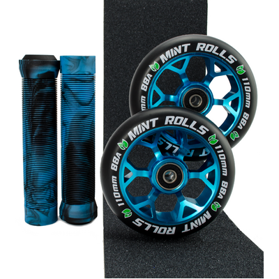 Mint Rolls 110mm Wheels Grips & Tape Pack Blue/Aqua