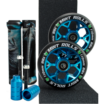 Mint Rolls 110mm Wheels Grips Pegs Tape Pack Blue/Arctic