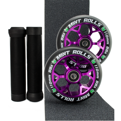 Mint Rolls 110mm Wheels Grips & Tape Pack Purple/Black