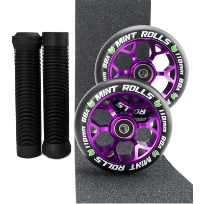 Mint Rolls 110mm Wheels Grips & Tape Pack Purple/Black