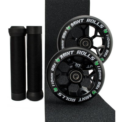 Mint Rolls 110mm Wheels Grips & Tape Pack Black
