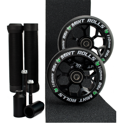 Mint Rolls 110mm Wheels Grips Pegs Tape Pack Black