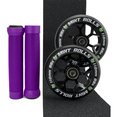 Mint Rolls 110mm Wheels Grips & Tape Pack Black/Purple