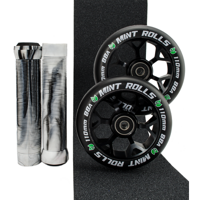 Mint Rolls 110mm Wheels Grips & Tape Pack Black/White