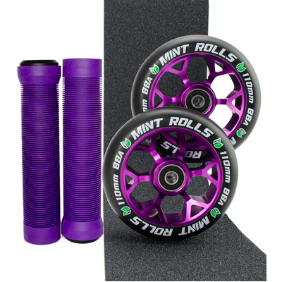 Mint Rolls 110mm Wheels Grips & Tape Pack Purple