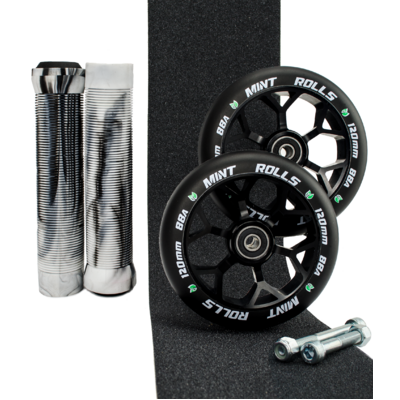 Mint Rolls 120mm Wheels Grips & Tape Pack Black/White