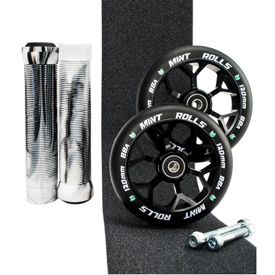 Mint Rolls 120mm Wheels Grips & Tape Pack Black/White