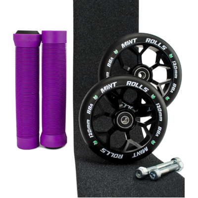 Mint Rolls 120mm Wheels Grips & Tape Pack Purple