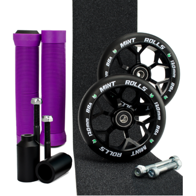 Mint Rolls 120mm Wheels Grips Pegs Pack Purple