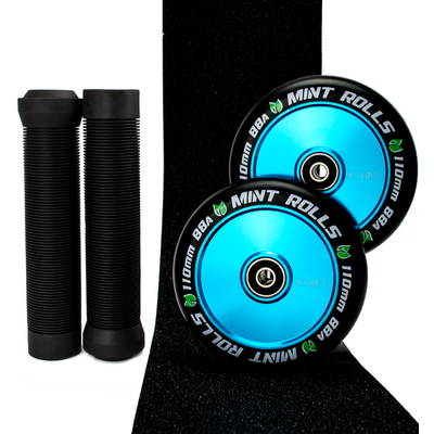 Mint Rolls 110mm Hollow Core Wheels Grips Tape Pack Blue/Black