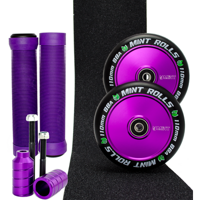 Mint Rolls 110mm Hollow Core  Wheels Grips Pegs Tape Purple