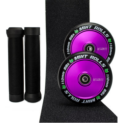 Mint Rolls 110mm Hollow Core Wheels Grips Tape Pack Purple/Black