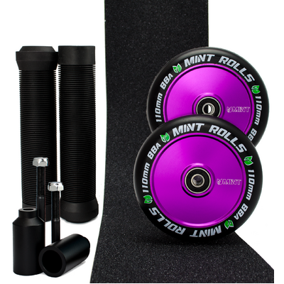 Mint Rolls 110mm Hollow Core Wheels Grips Pegs Tape Purple/Black