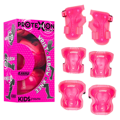 Crazy Skates Protexion Kids Tri-Pack Pink
