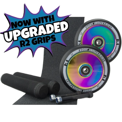 Root Industries AIR 110mm NeoChrome Wheels + Black Grips Pack