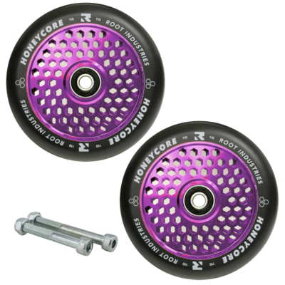 Root Industries Honeycore 110mm Purple Wheels With Bearings & Axles