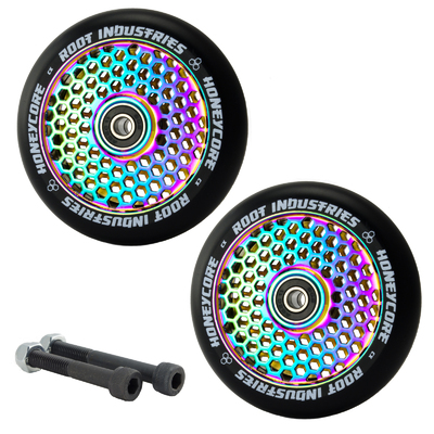 Root Industries Honeycore 120mm NeoChrome Wheels With Bearings & Axles