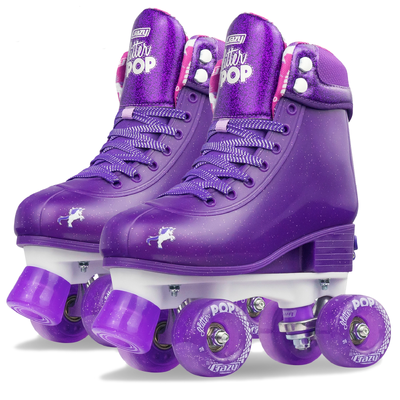 Crazy Skates Glitter Pop Adjustable Roller Skates - Purple Medium 3-6