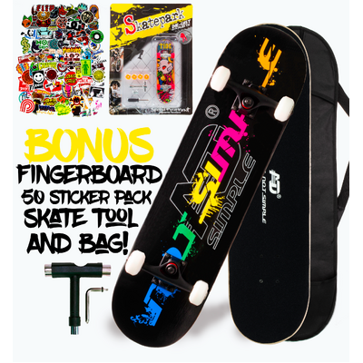 AD Double Kick Complete Skateboard - Nightshade