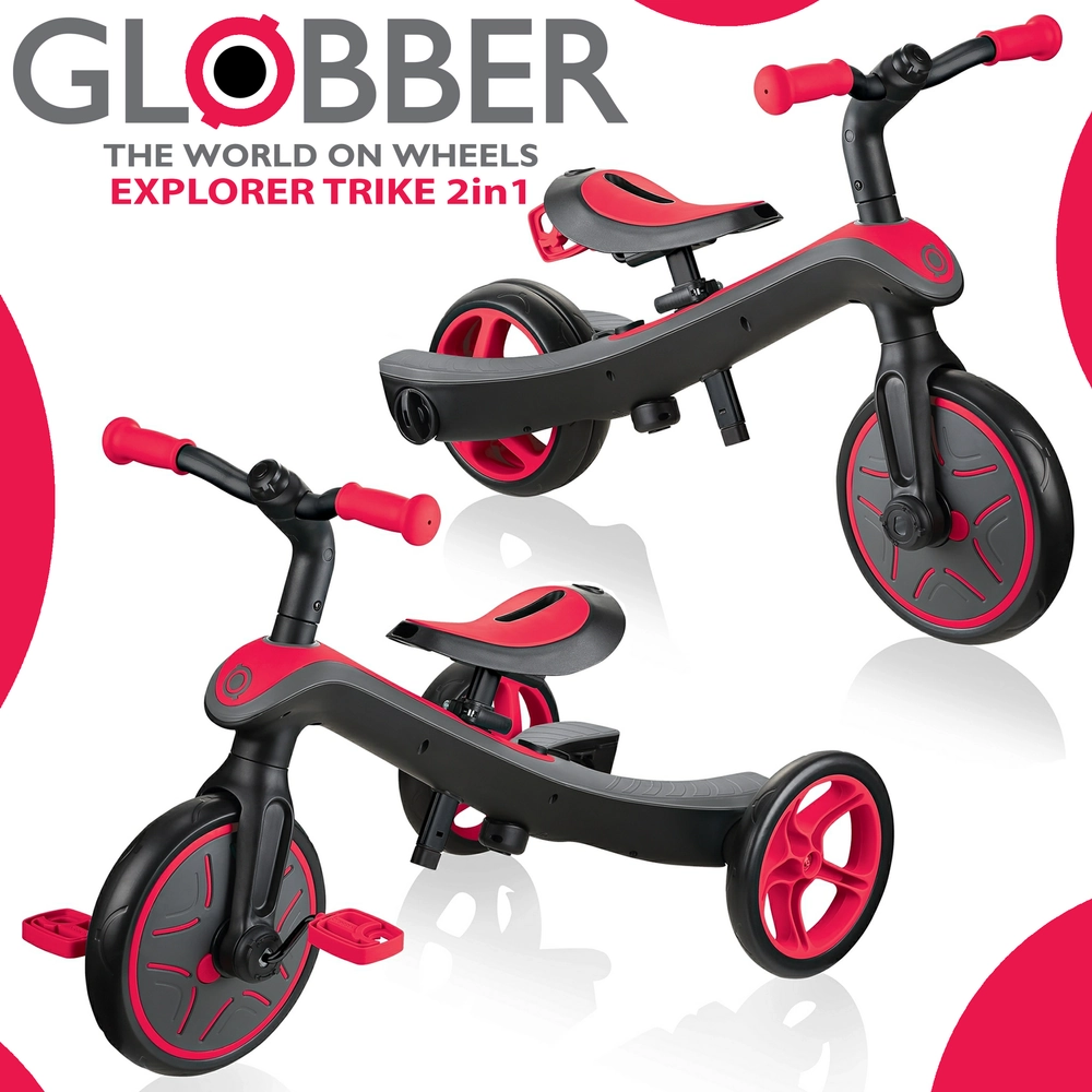 Main product image for Globber Explorer Trike 2 in 1 - Red