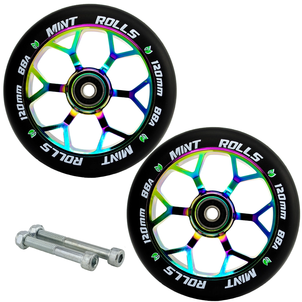 Main product image for Mint Rolls 120mm Wheels Pair - Oil Slick