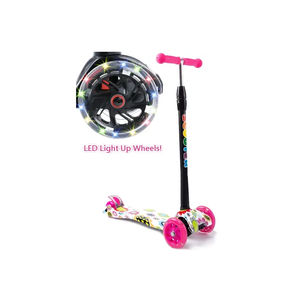 Main product image for Scooter Crew 3 Wheel Scooter with LED Light Wheels - Pretty Pink