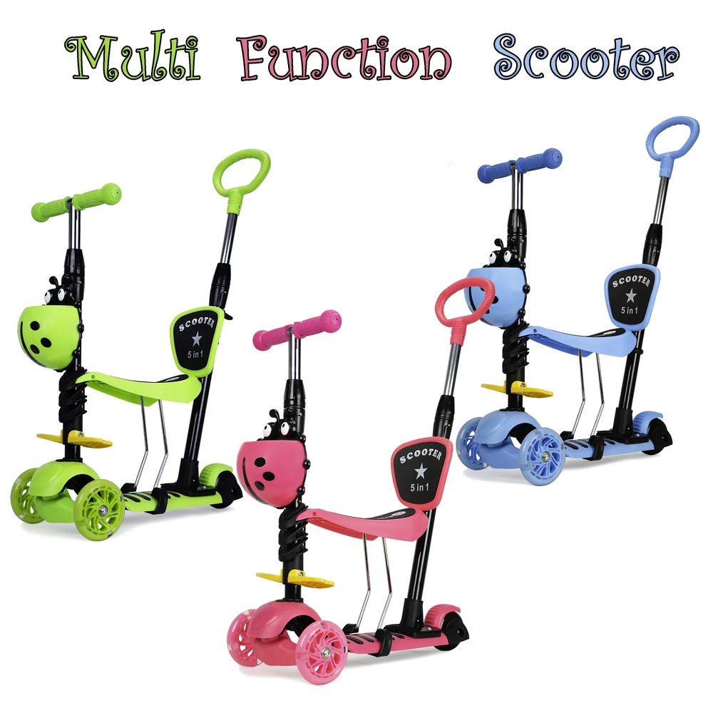 Main product image for Scooter Crew 3 Wheel 5 In 1 Scooter with LED Light Wheels