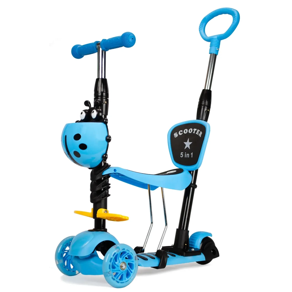 Main product image for Scooter Crew 3 Wheel 5 In 1 Scooter with LED Light Wheels - Blue Beetle