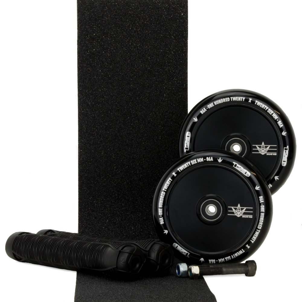 Main product image for Envy 120mm Hollow Core Black Wheels + V2 Black Grips Pack
