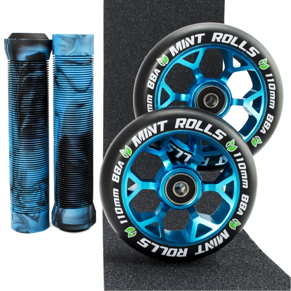 Main product image for Mint Rolls 110mm Wheels Grips & Tape Pack Blue/Aqua