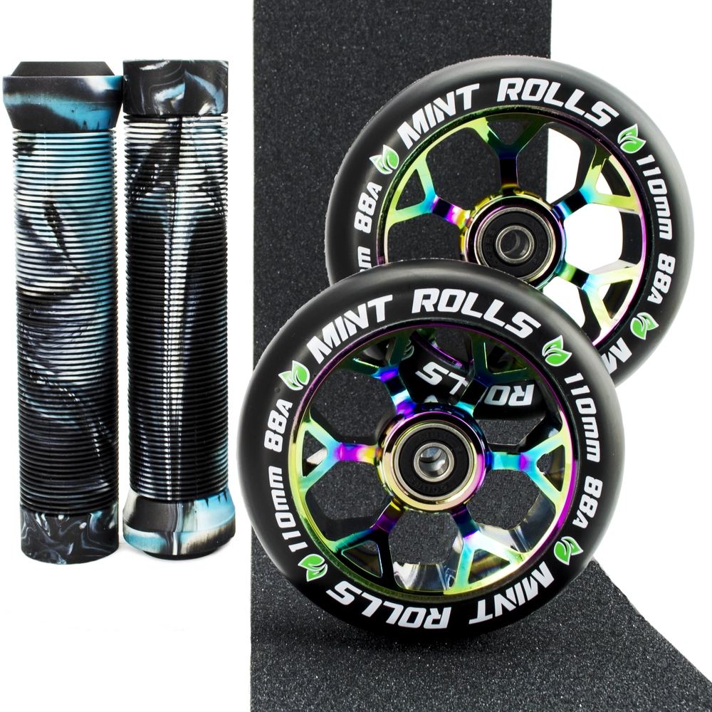 Main product image for Mint Rolls 110mm Wheels Grips & Tape Pack Oil Slick/Arctic