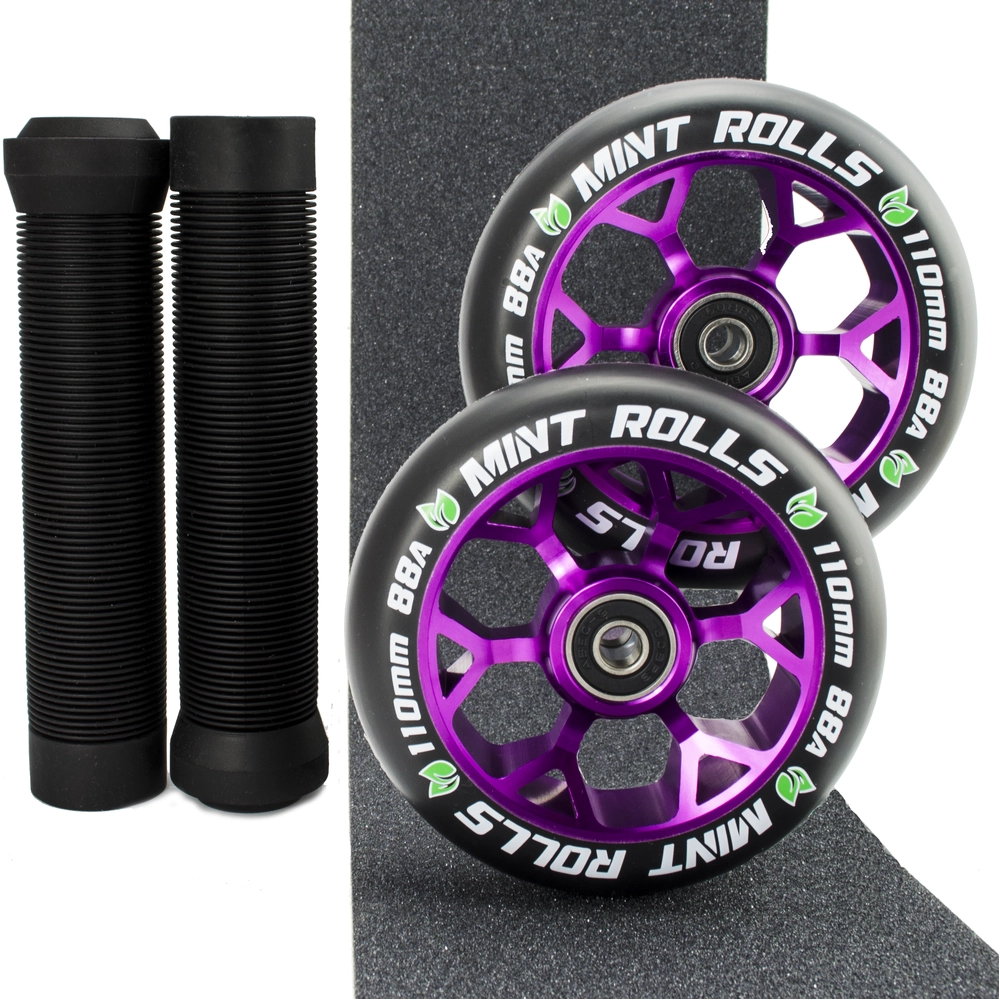 Main product image for Mint Rolls 110mm Wheels Grips & Tape Pack Purple/Black