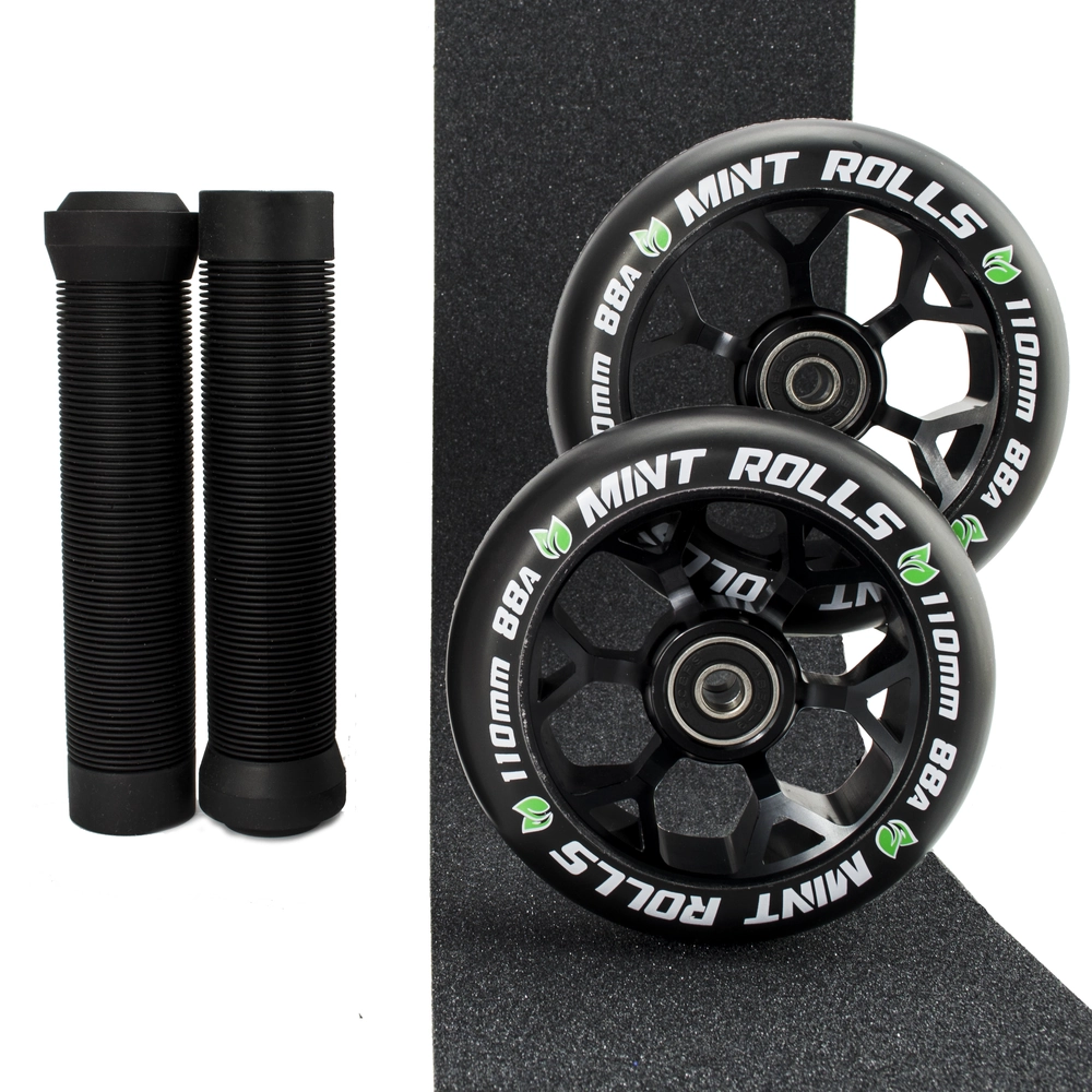 Main product image for Mint Rolls 110mm Wheels Grips & Tape Pack Black