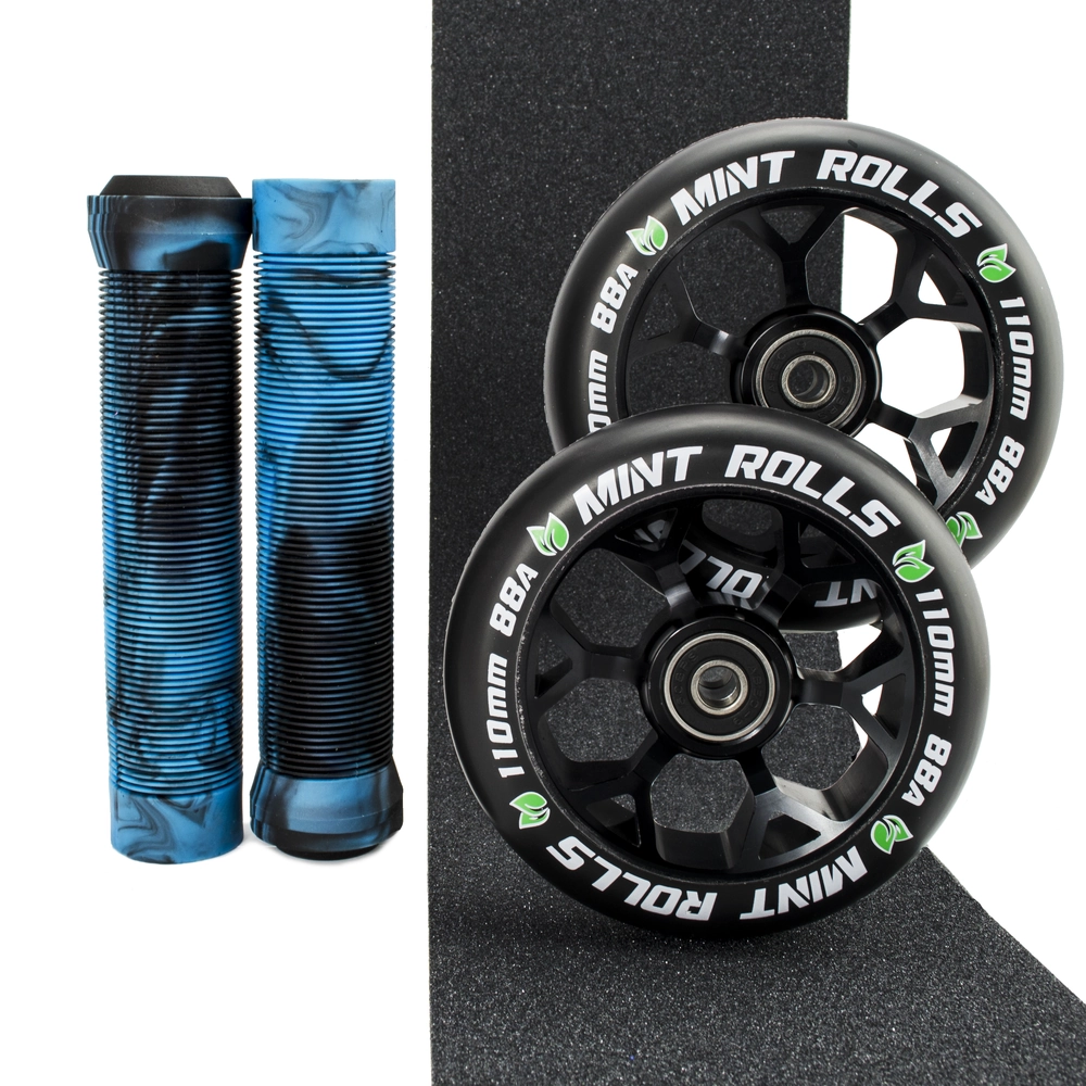 Main product image for Mint Rolls 110mm Wheels Grips & Tape Pack Black/Aqua