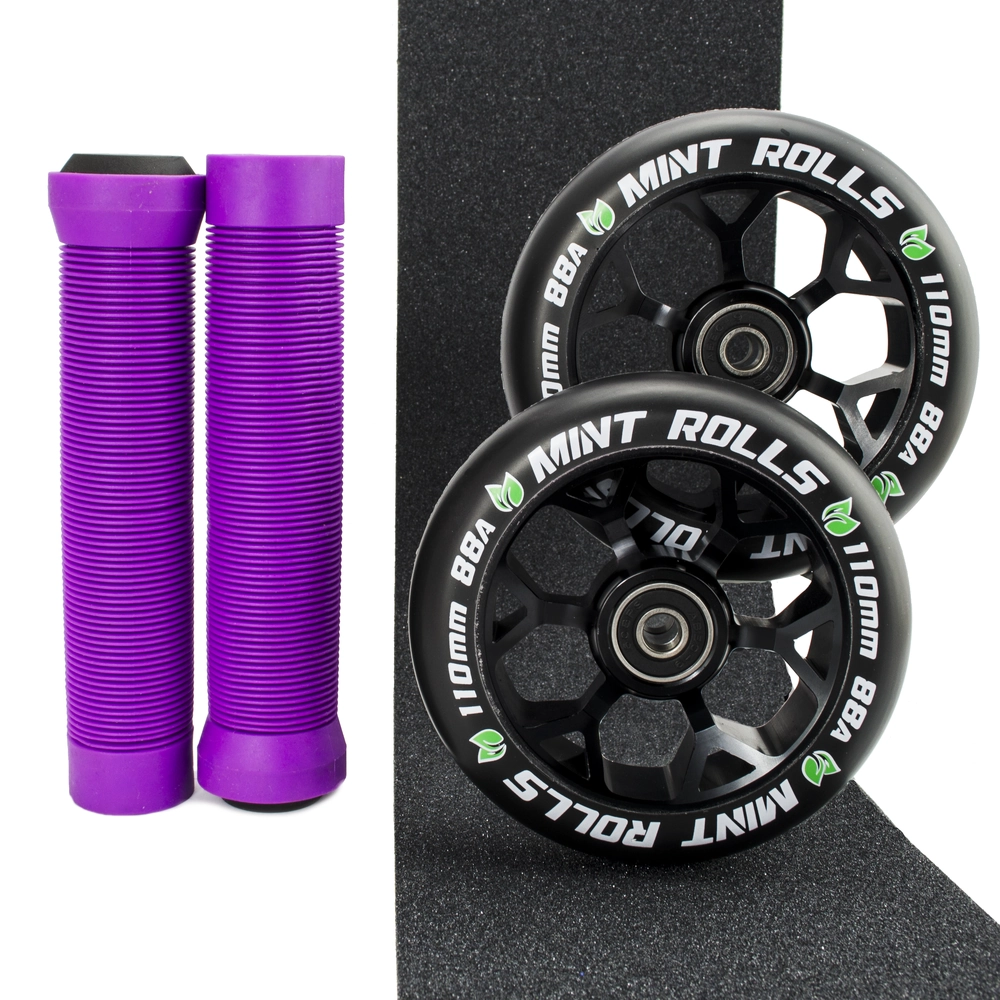 Main product image for Mint Rolls 110mm Wheels Grips & Tape Pack Black/Purple