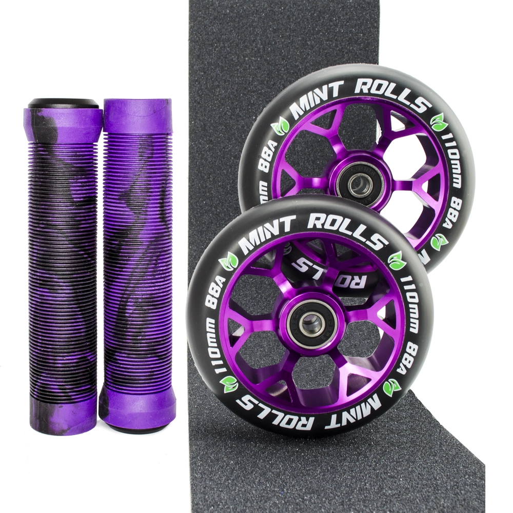 Main product image for Mint Rolls 110mm Wheels Grips & Tape Pack Purple Black