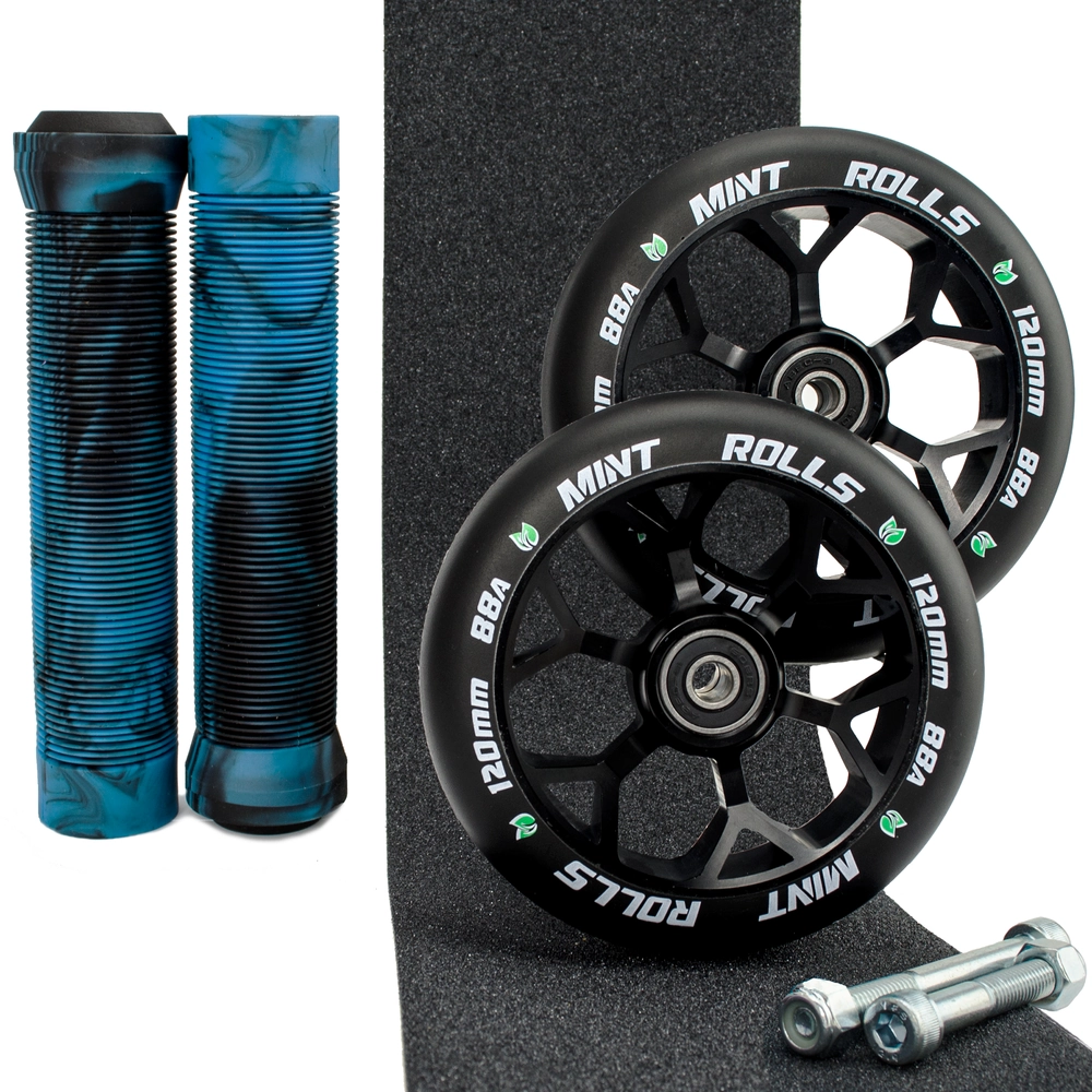 Main product image for Mint Rolls 120mm Wheels Grips & Tape Pack Black/Aqua