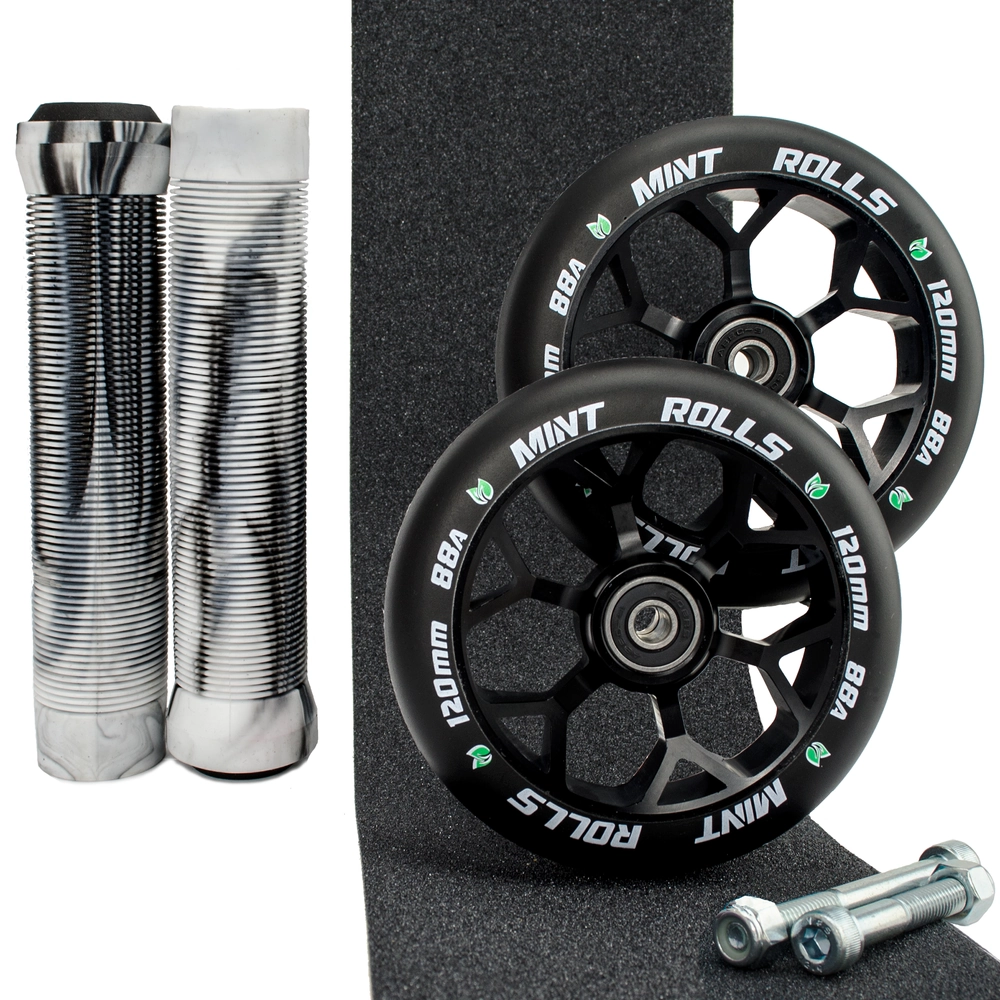 Main product image for Mint Rolls 120mm Wheels Grips & Tape Pack Black/White
