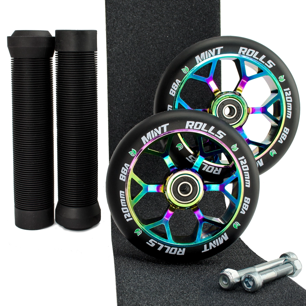 Main product image for Mint Rolls 120mm Wheels Grips Tape Pack Oil Slick Black