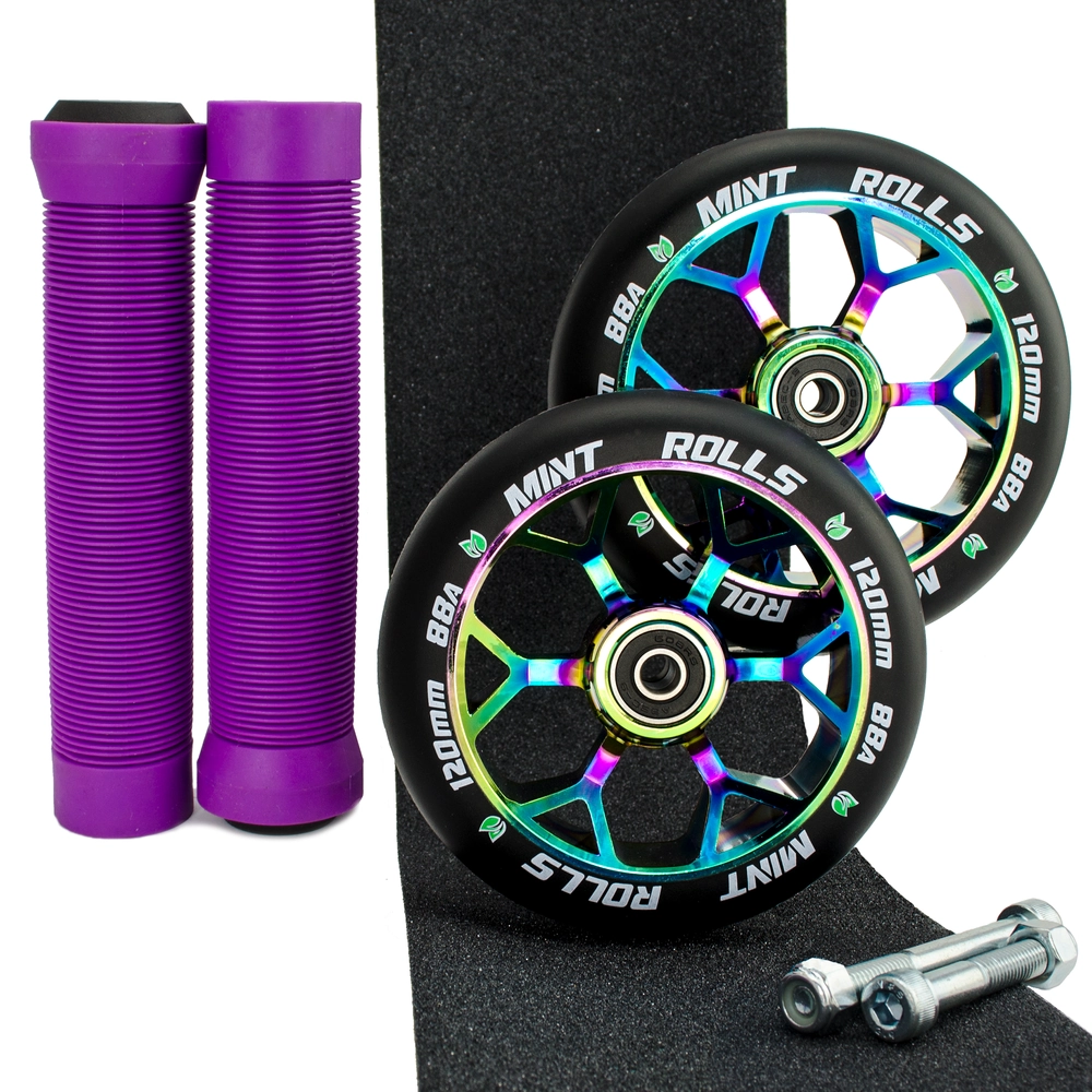 Main product image for Mint Rolls 120mm Wheels Grips Tape Pack Oil Slick Purple
